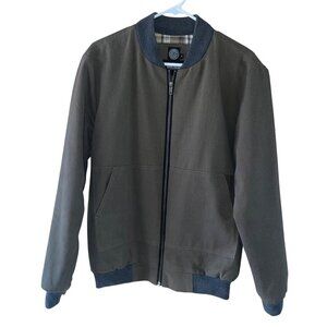 Blade And Blue Mens Jacket Size Medium Green Whichkim Bomber Pure Cotton